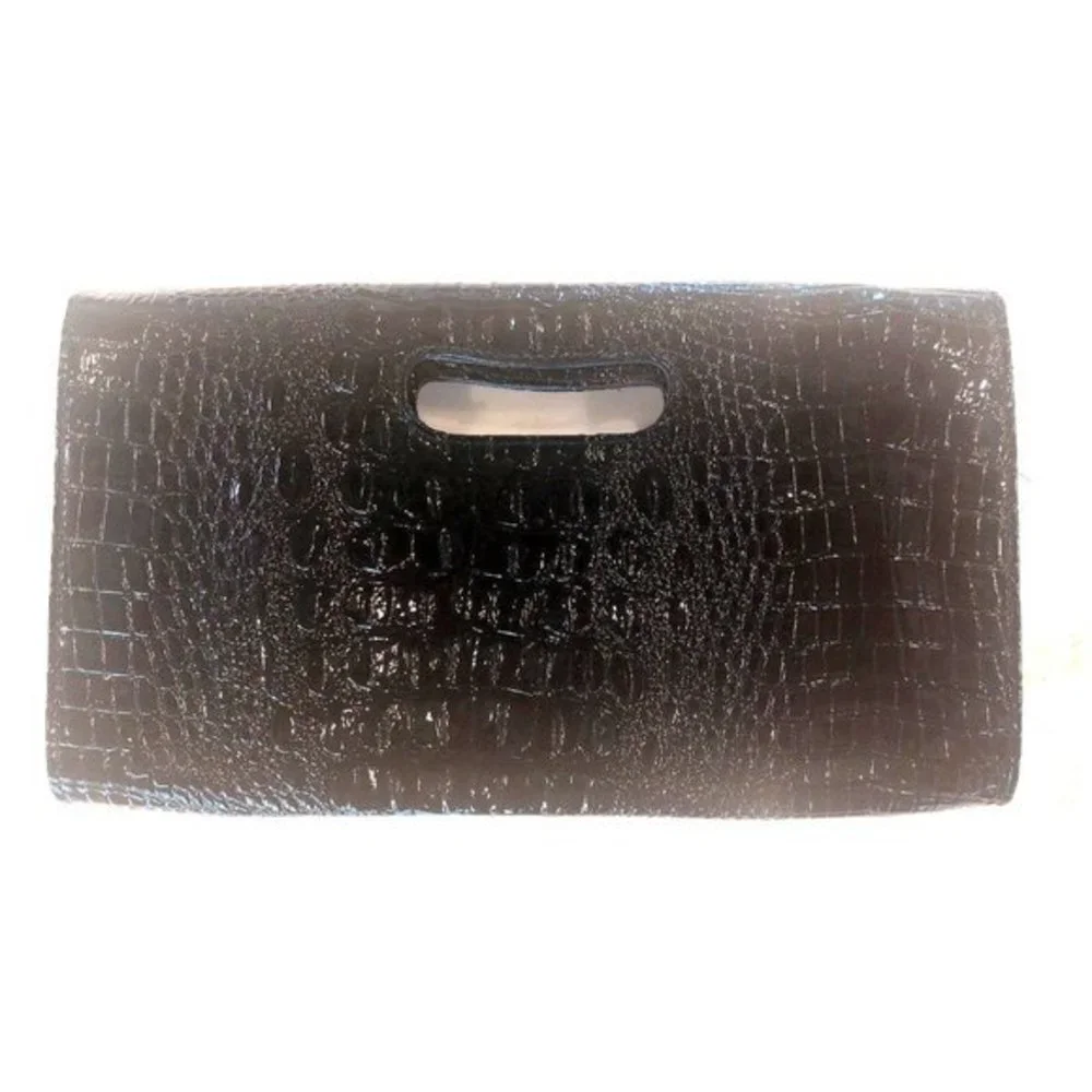 Nine West Black Patent Leather Envelope Style Clutch Black New 12